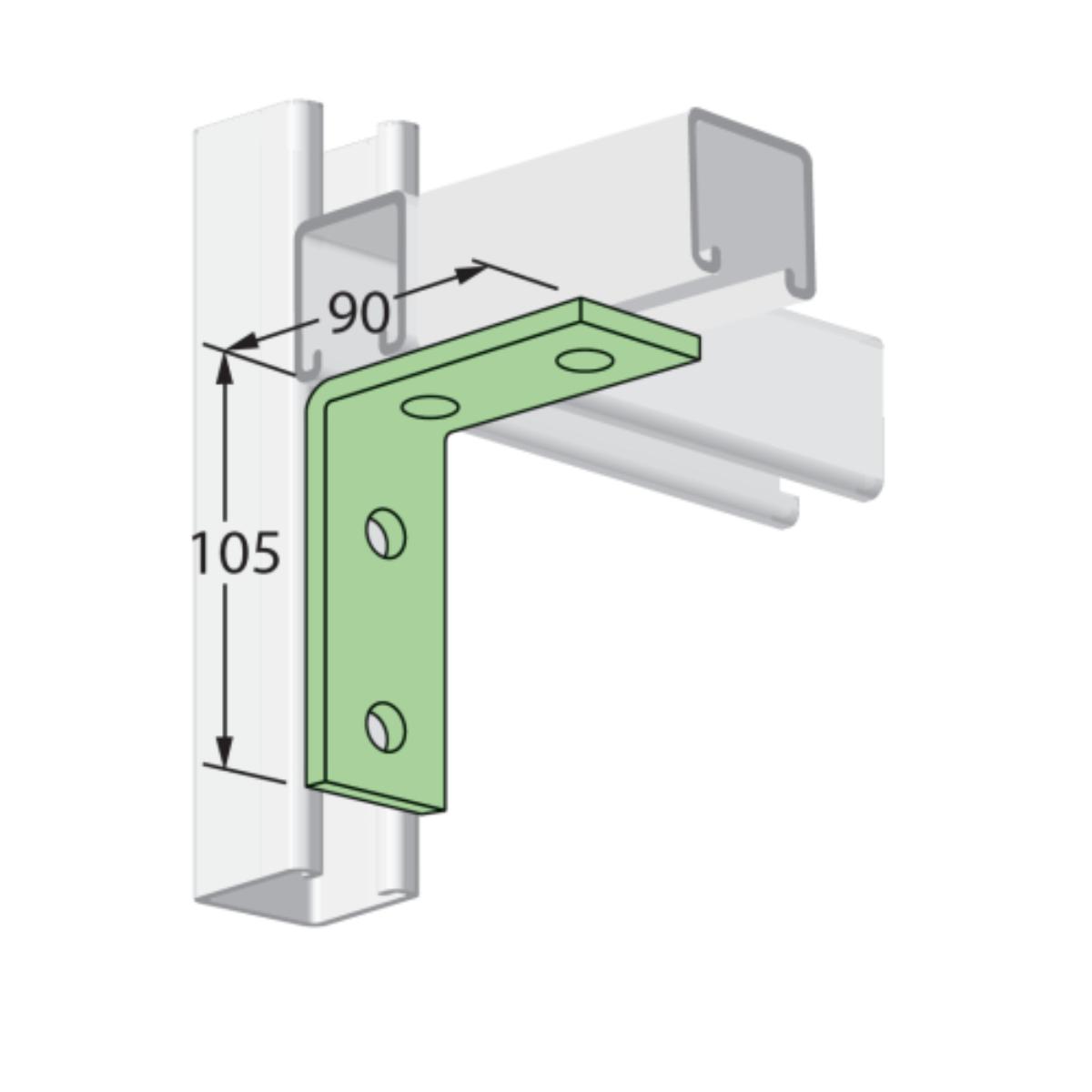 BRACKET ANGLE 90DEG 4 HOLE HDG