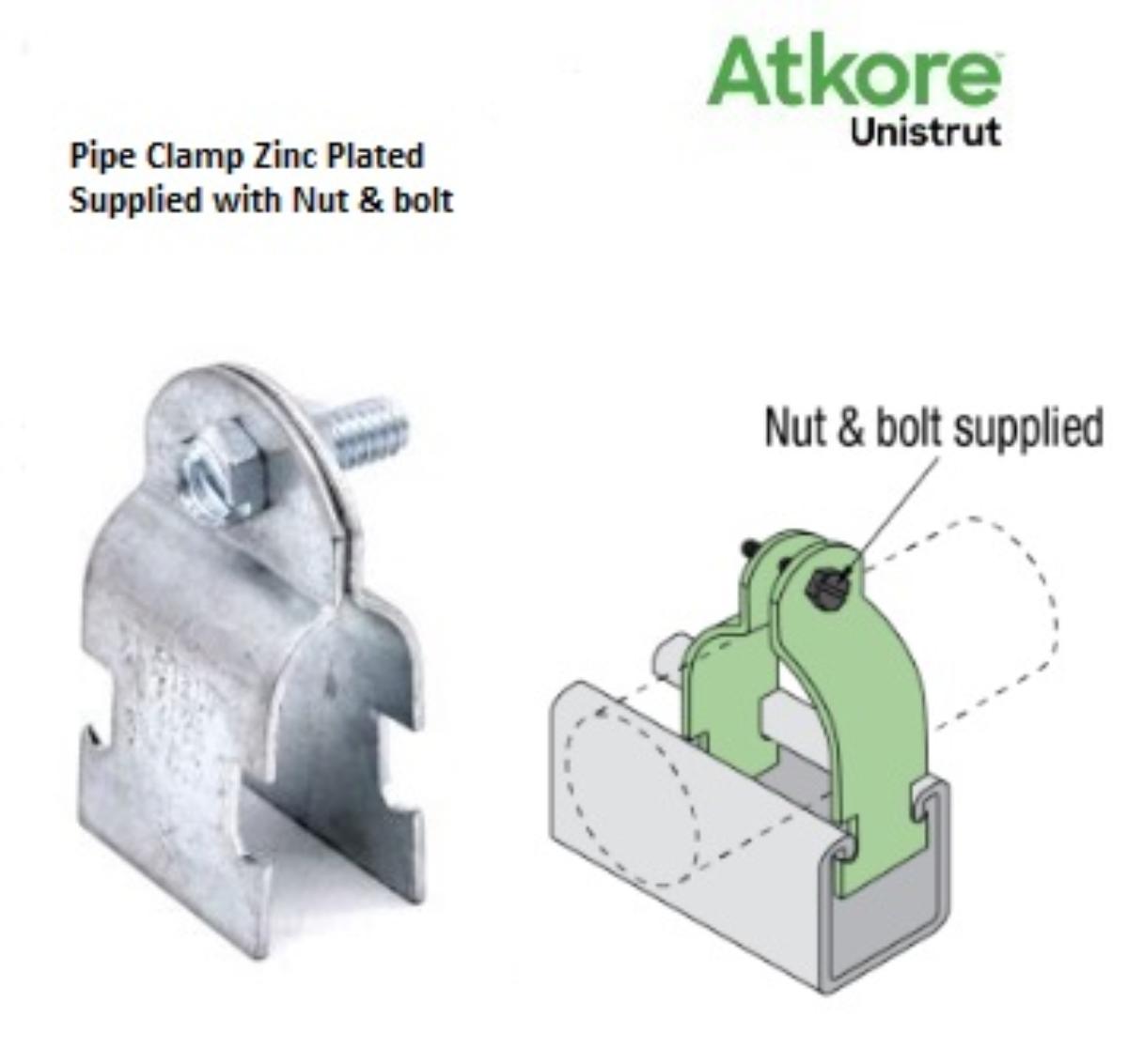 PIPE CLAMP 2PIECE 19MM G/B