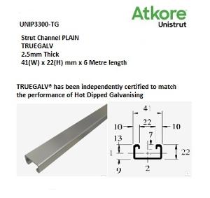 STRUT PLAIN 41 x 22mm TRUE GAL 6M