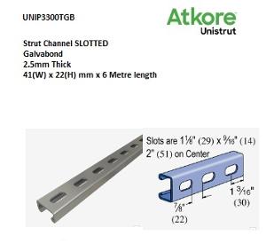 STRUT SLOTTED 41 x 22mm GALVABOND 6M