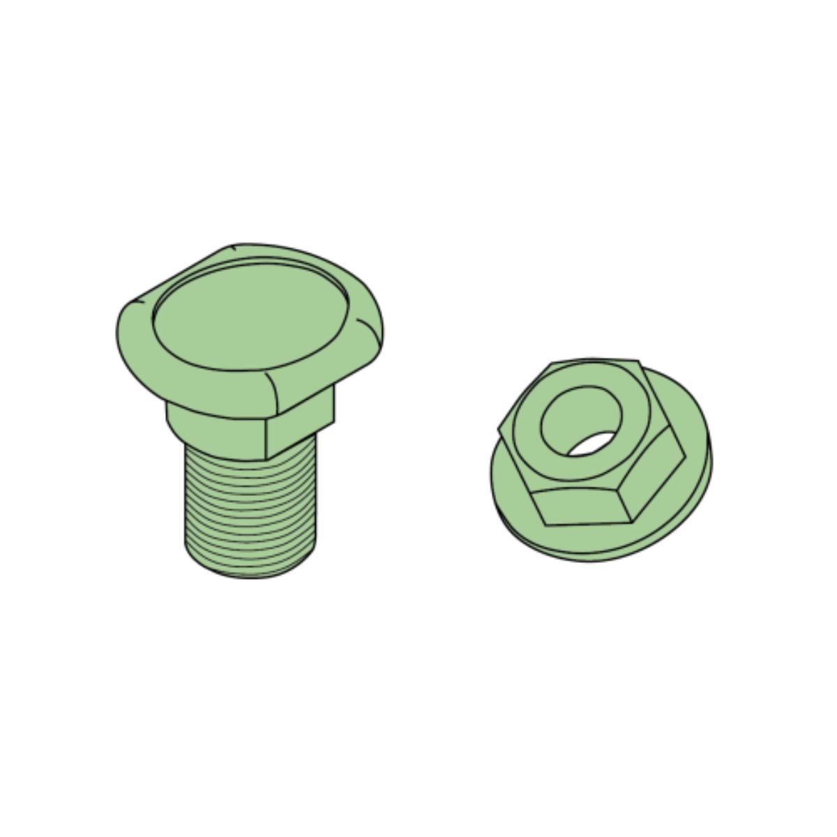 UT3/UT5 CUP BOLT & NUT SET Z/P 40PK