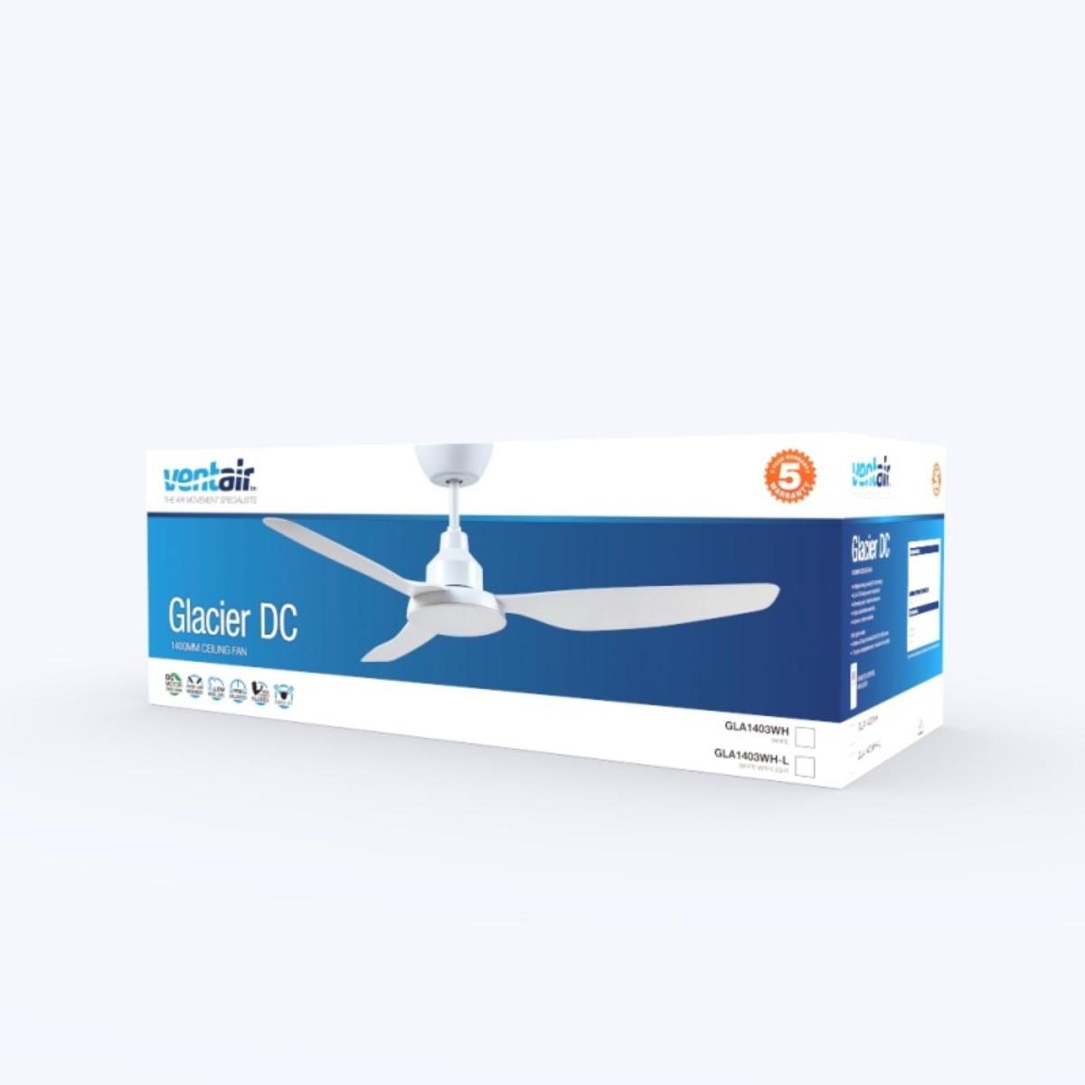 C/FAN GLACIER 56 INCH 1400MM 3BL DC WHT