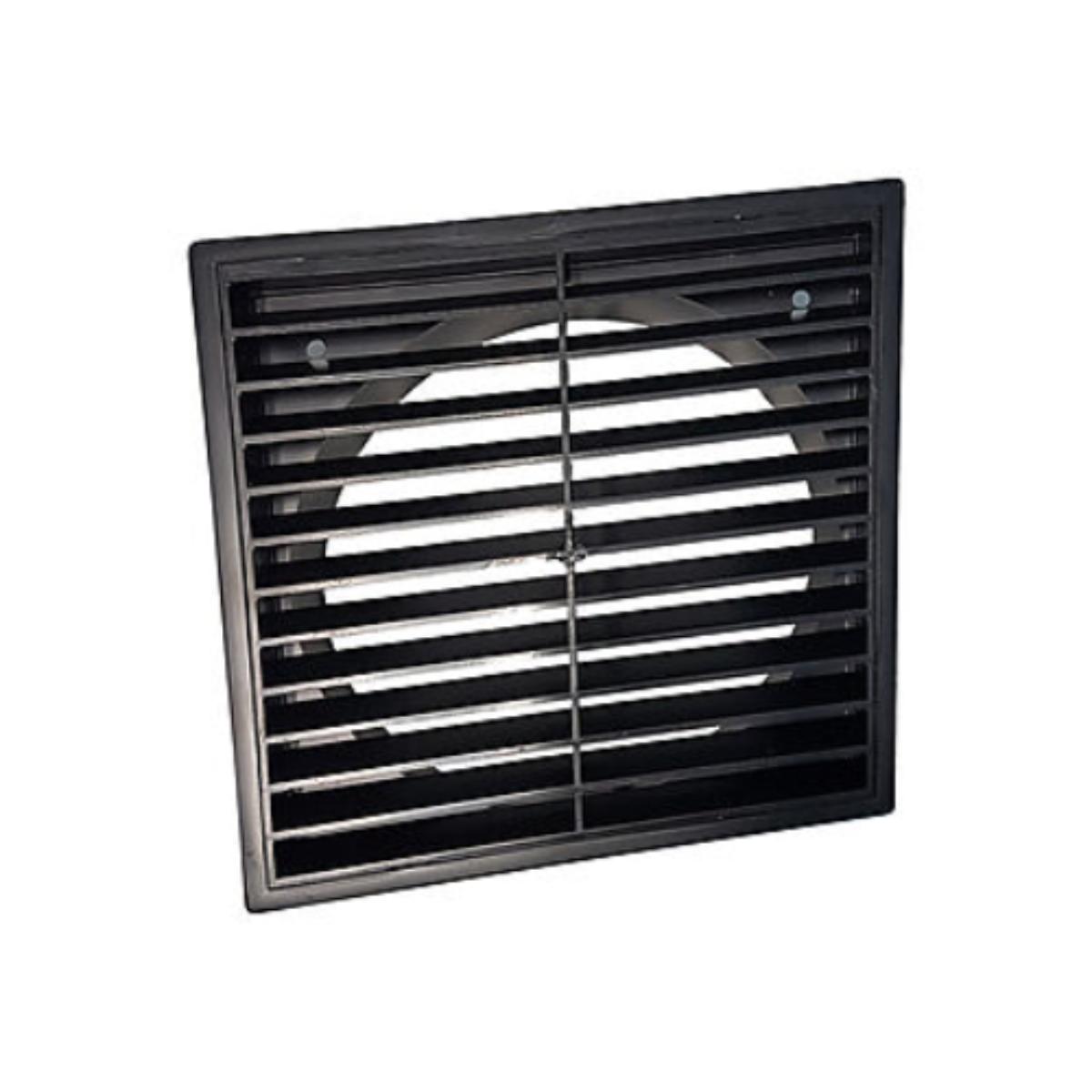 FIXED LOUVRE GRILLE SQUARE 100MM BLACK