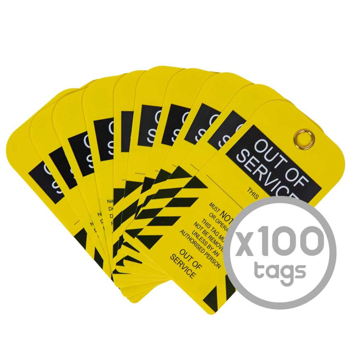 LOCKOUT TAG OUT OF SERVICE 100 PACK
