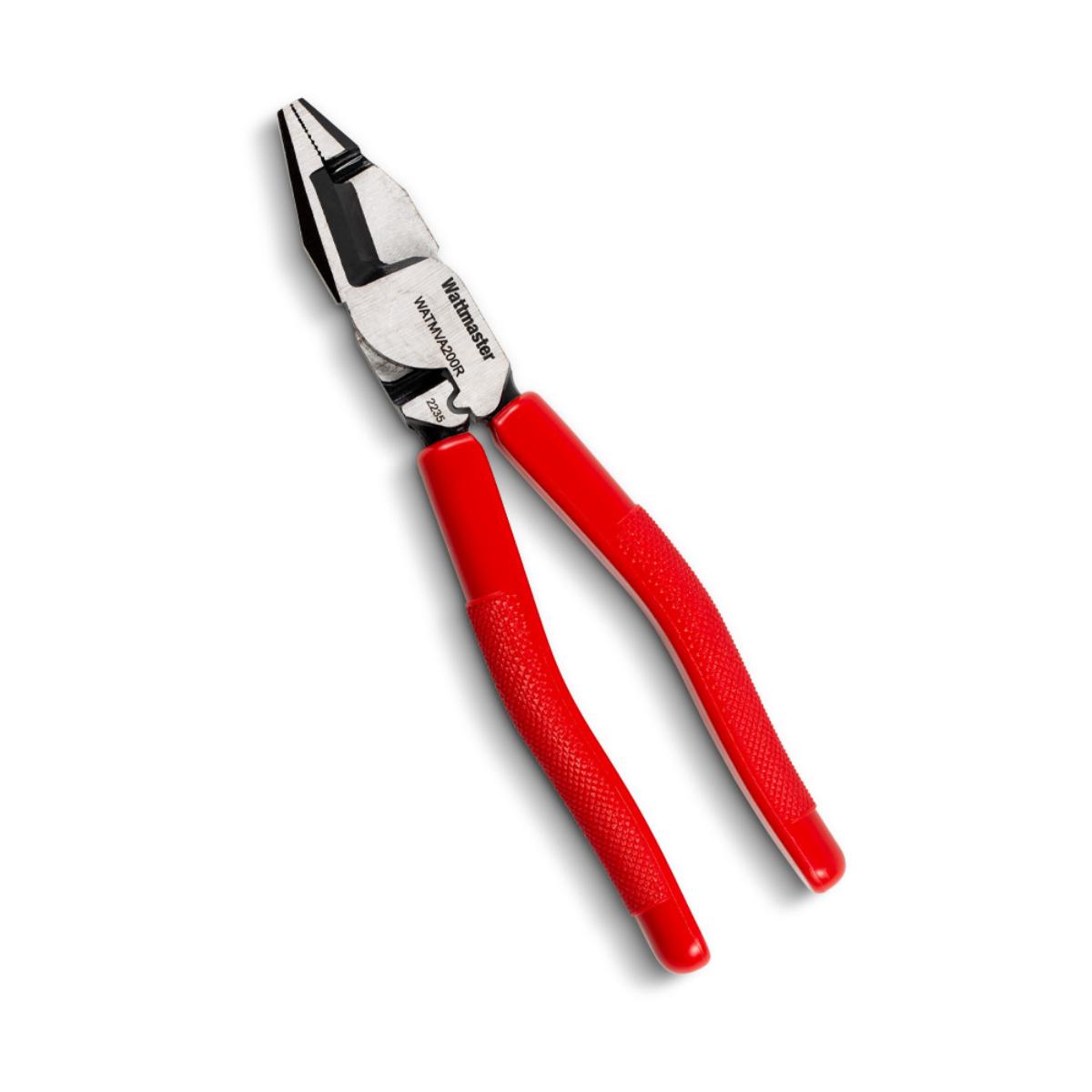 CABLE CUTTING PLIERS + CRIMPER 215mm RED