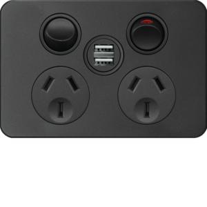 SIL TWIN SOCKET OUTLET + USB MB