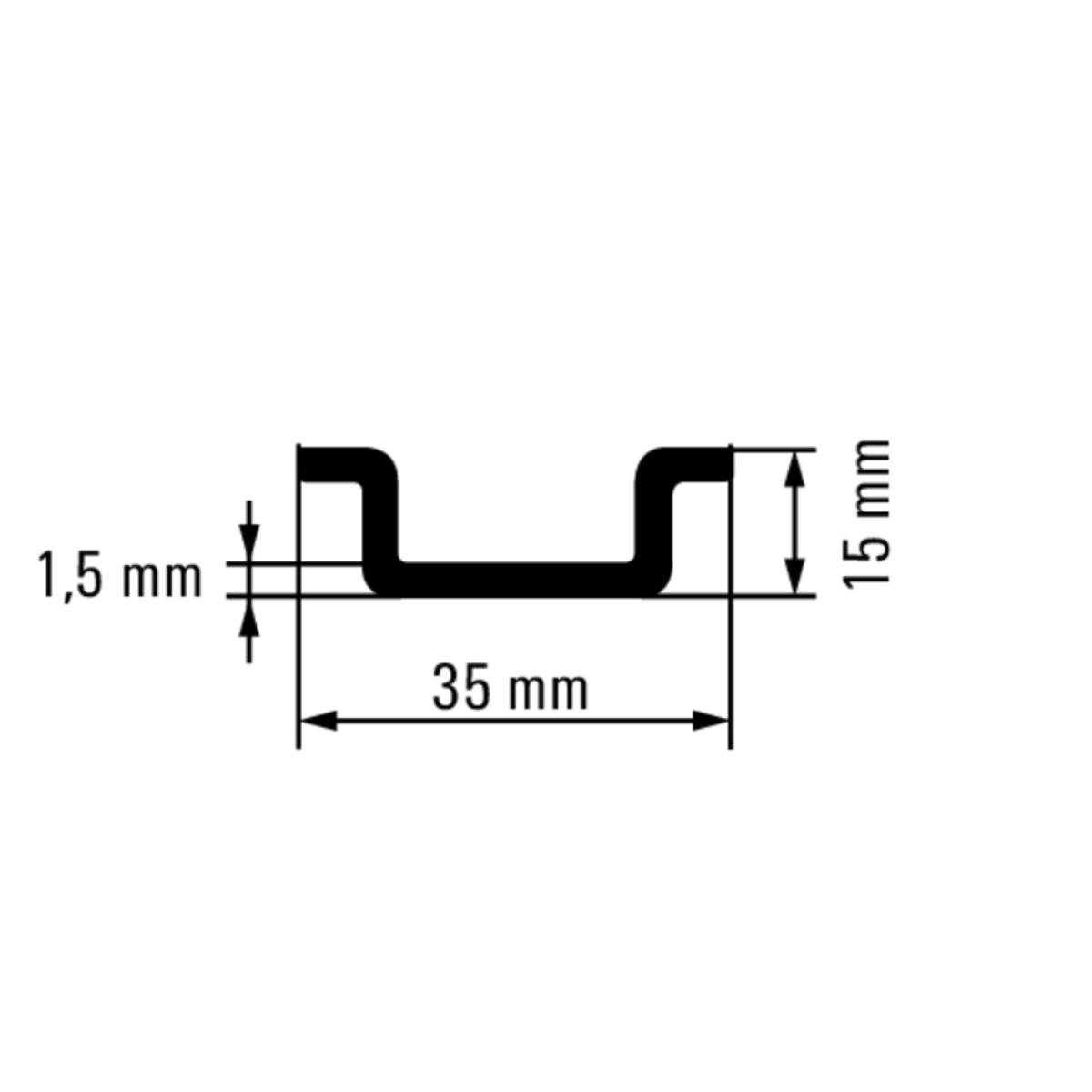 DIN RAILTS35X15X1.5MMSLOTTEDSTEEL2M