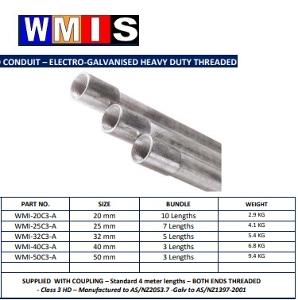 CONDUIT 25MM THREAD GAL 4MR + COUPLING CONDUIT 25MM THREAD GAL 4MR + COUPLING