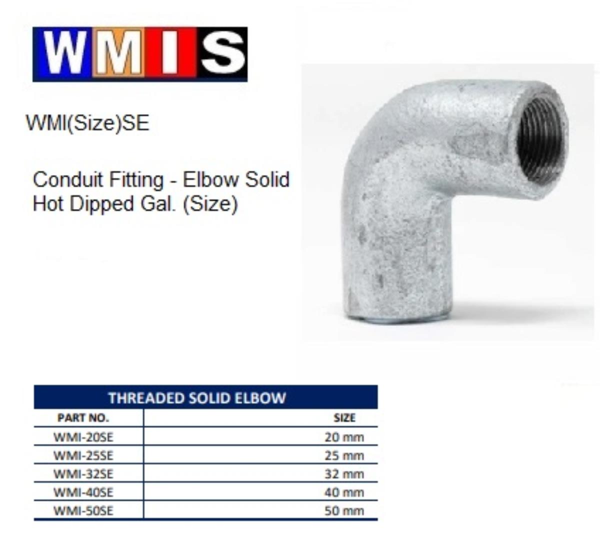 SOLID ELBOW GALVANISED 25MM