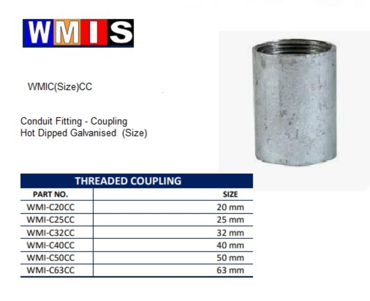 COUPLING HOT DIPPED GALV 25MM | Conduit Coupling | Conduit Fittings ...