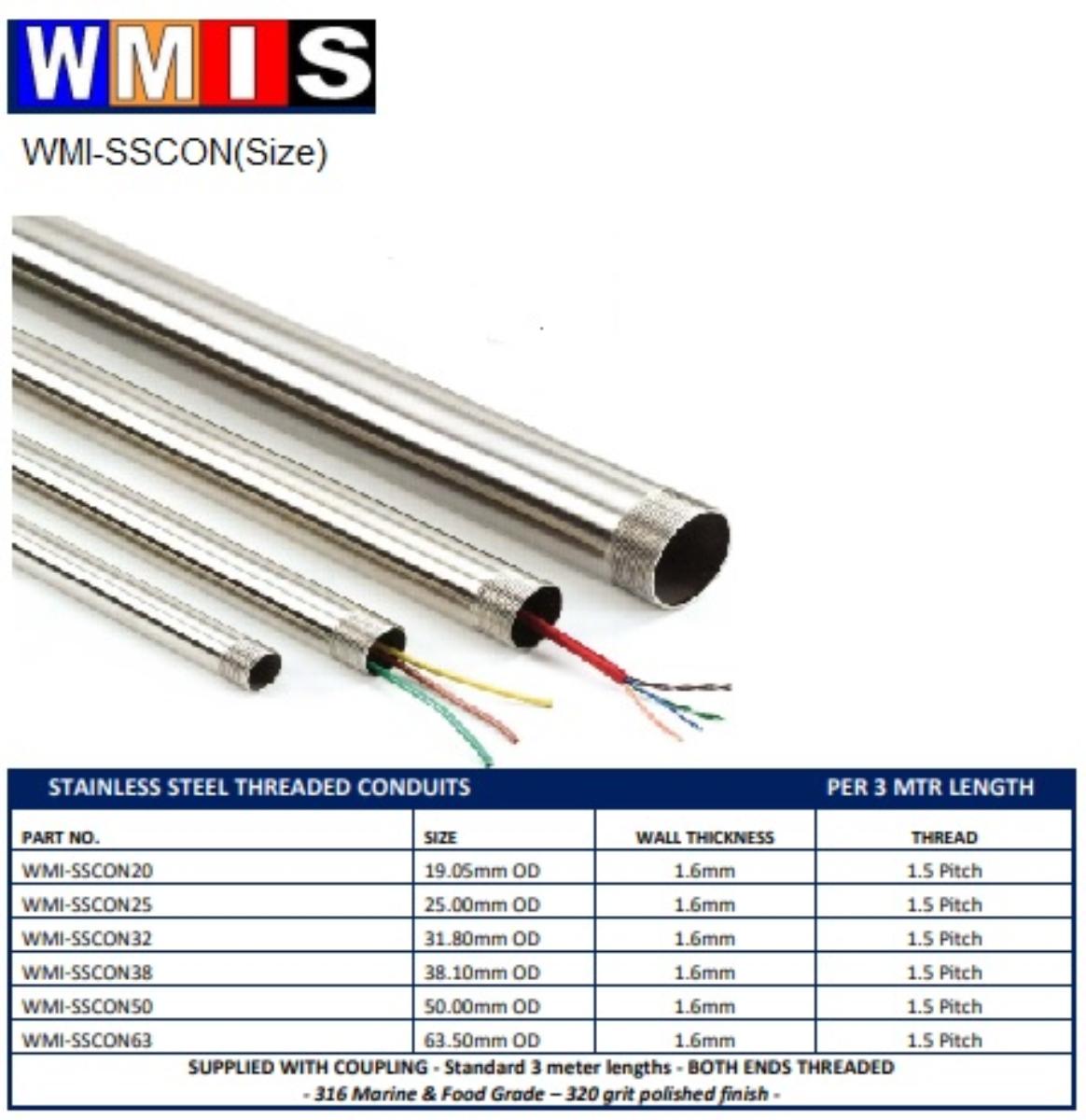 CONDUIT 16MMX1800MM 304S/STL