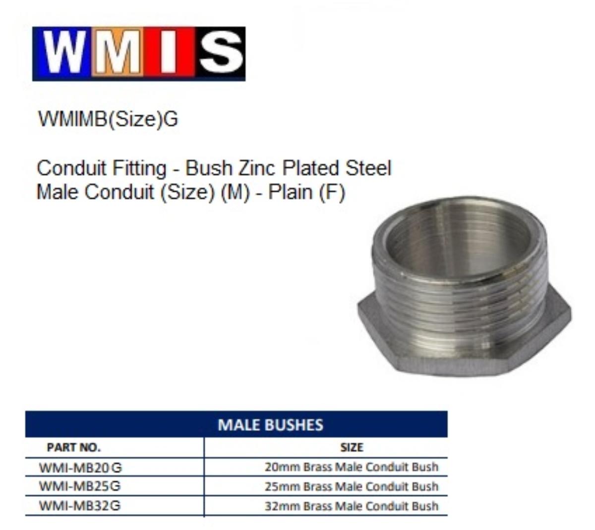 25MM BRASS MALE CONDUIT BUSH