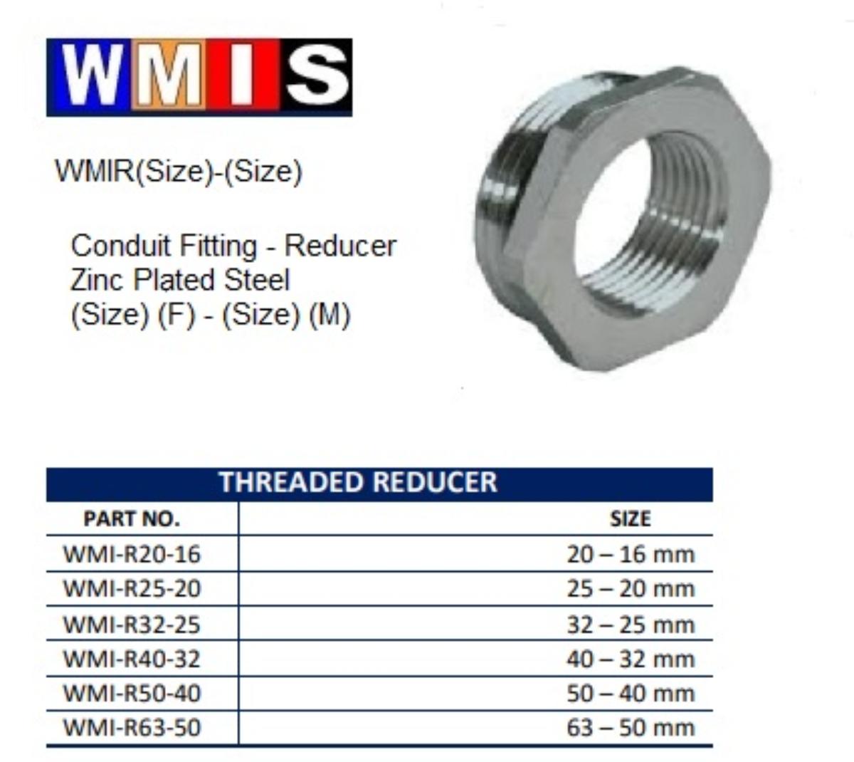 REDUCER ZINC PLATED 50 MALE-40MM FEMALE