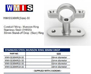 SLS 25MM DIA S/STEEL MUNSON RING 30MM DR