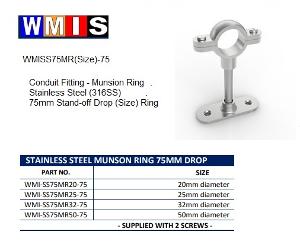 SLS 25MM DIA S/STEEL MUNSON RING 75MM DR