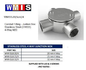 JUNCTION BOX STAINLESS STEEL 20MM 3 WAY