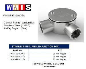 JUNCTION BOX STAINLESS STL 32MM 2W ANG