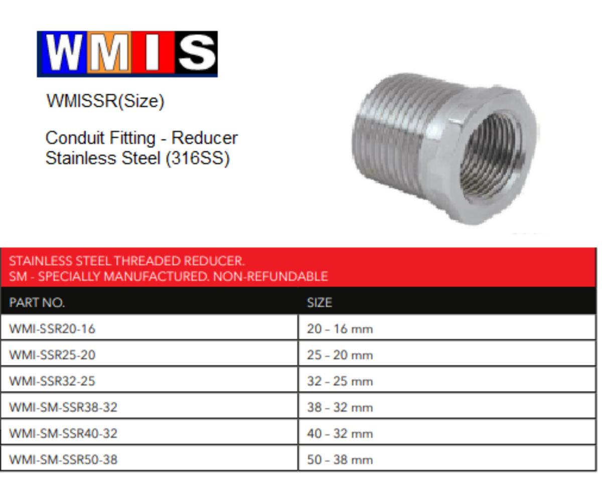 REDUCER STAINLESS STEEL 20-16MM