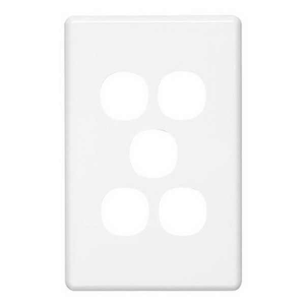 PLATE COVER 5 GANG WHITE