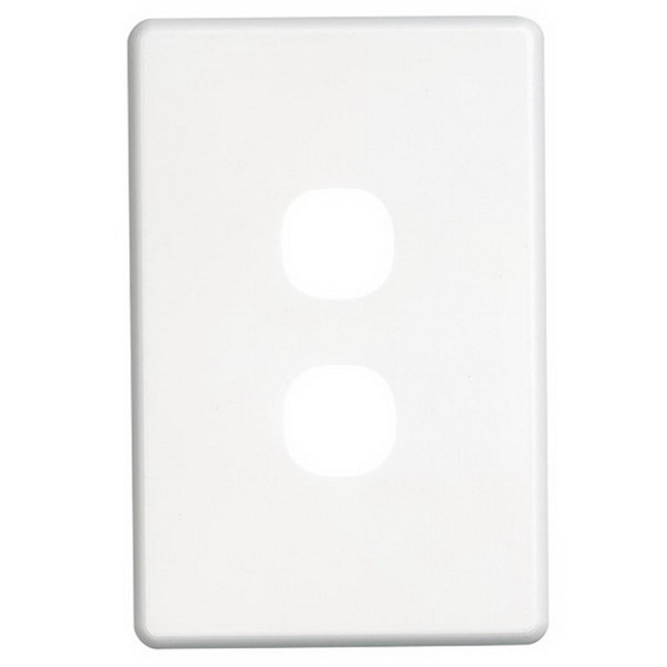 PLATE COVER 2 GANG WHITE