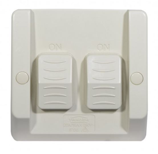 DOUBLE OUTDOOR SWITCH IP66 20A/16AX
