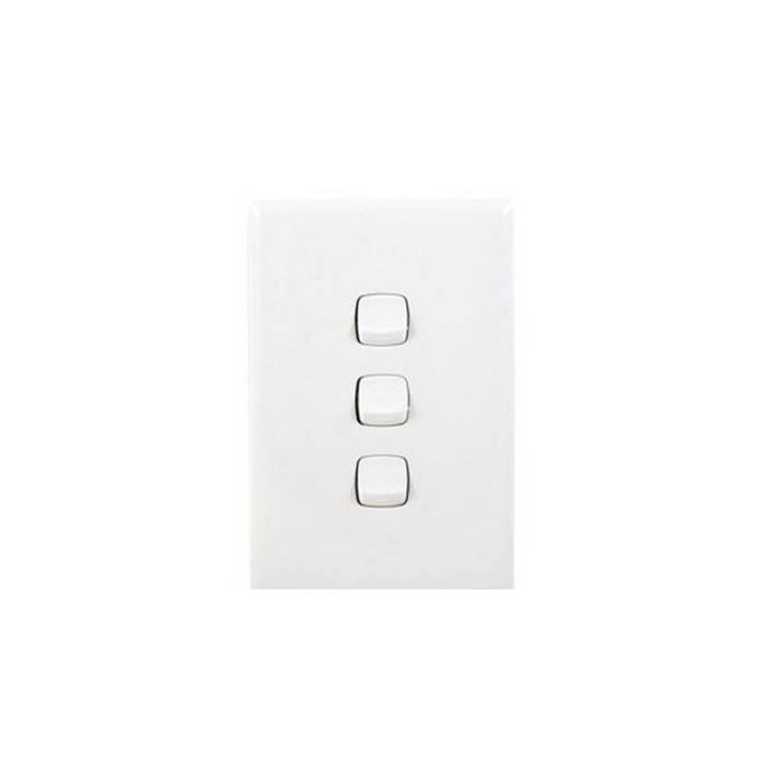 SWITCH LINEA 3 GANG 10A VERTICAL WHITE