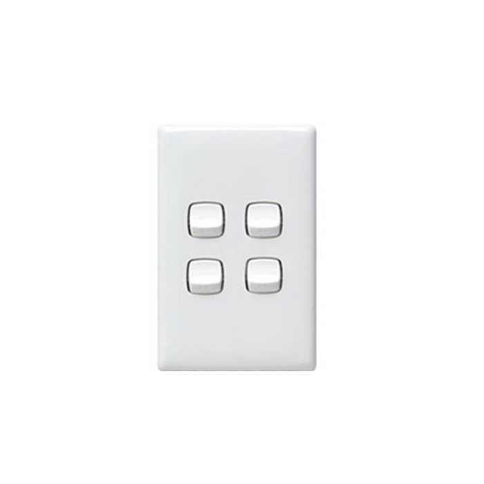 SWITCH LINEA 4 GANG 10A VERTICAL WHITE