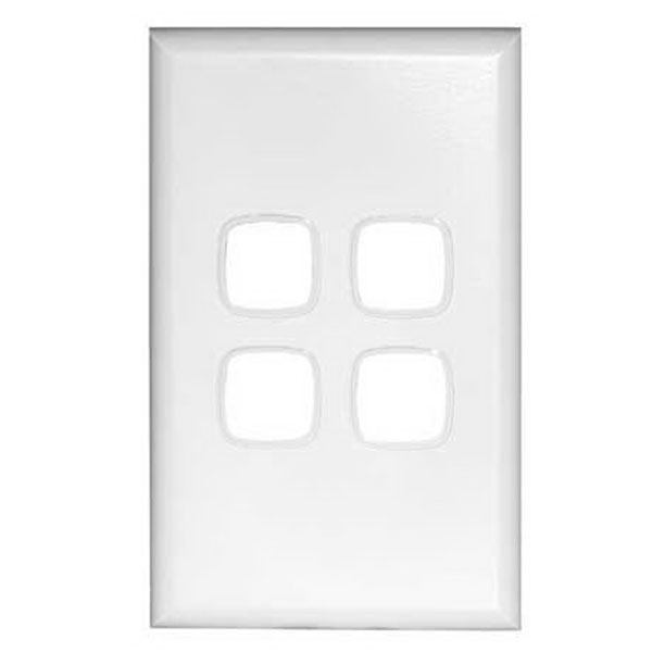 PLATE GRID & COVER XL 4 GANG WHITE