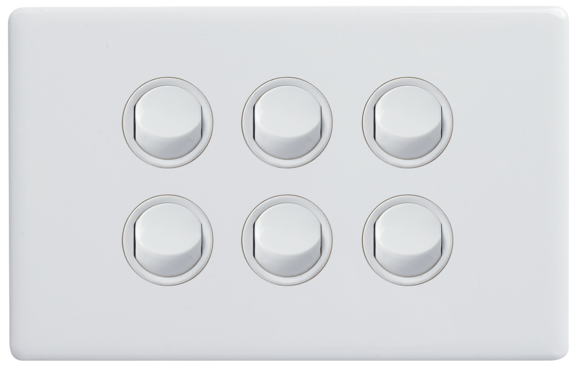 EXCEL E-DED 16A 6G SWITCH HORIZONTAL WHT